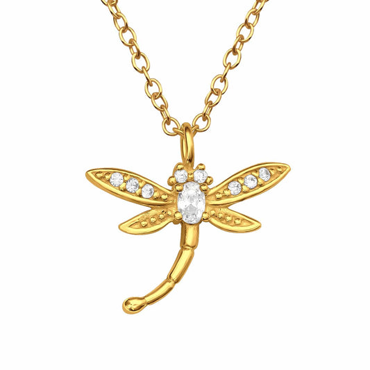 Gold Dragonfly Necklace