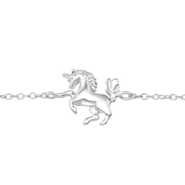 Delightful Ladies Silver Unicorn Bracelet