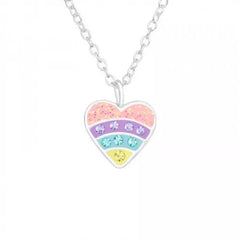 Children's Silver Crystal Heart Necklace
