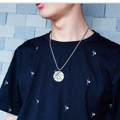Stainless Steel Basketball Necklace