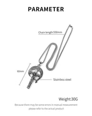 Catholic Veni Creator Spiritus Key Crucifix Cross Necklace