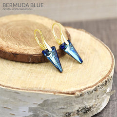 Blue 24K Gold Earrings