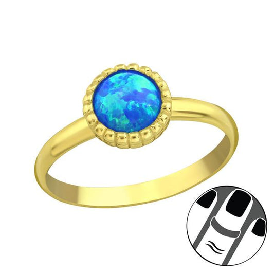 Gold plated  Pacific Blue Midi Ring
