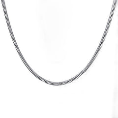 Silver Steel Snake Chain Necklace