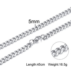 Stainless Steel Cuban Chain Necklace