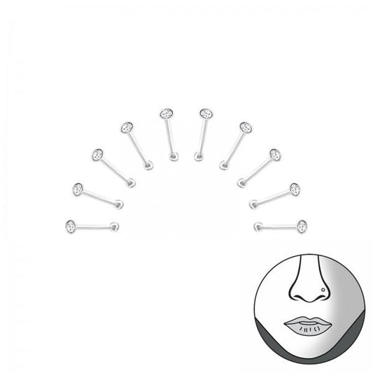 10 X Ball Stainless Steel Nose studs