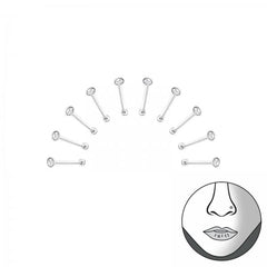 10 X Ball Stainless Steel Nose studs