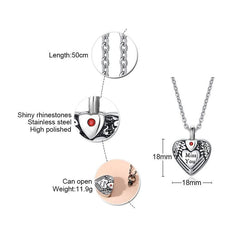 Stainless Steel “Miss You” Cremation Memorial Urn Necklace