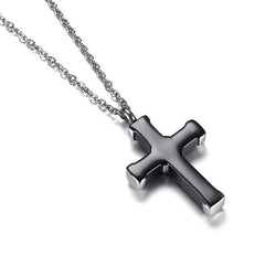 Black Cross Memorial Ashes Urn Necklace For Women