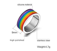 Stainless Steel Rainbow Ring