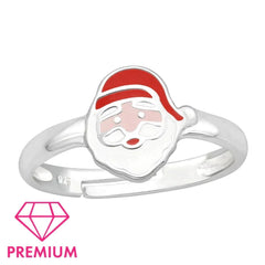 Childrens Silver Santa Claus Christmas Ring