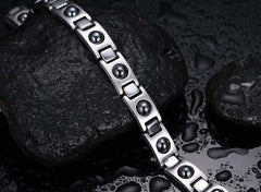 Black Stainless Steel Magnet Therapy Bracelet