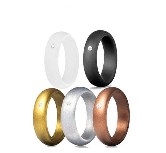 5 PCs Silicone Wedding Rings Set