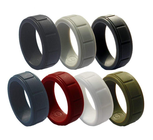 7 PCS Mens Silicone Ring Set Bulk