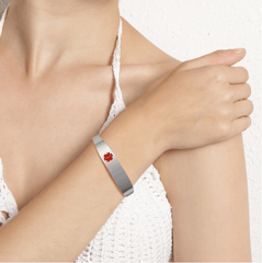 Adjustable Medical Alert Bangle Bracelet