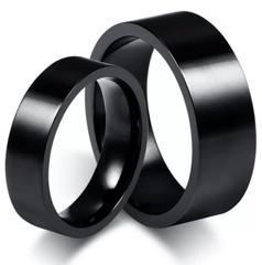 Steel Black Wedding Engagement Ring for Couple