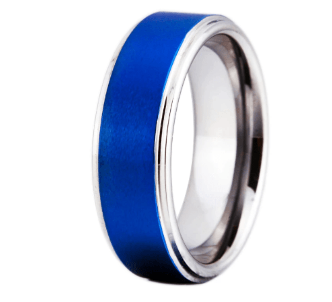 Blue Tungsten Ring for Men