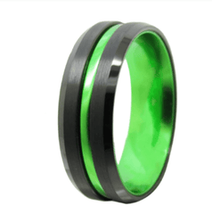 Black Green Engagement Ring for Men