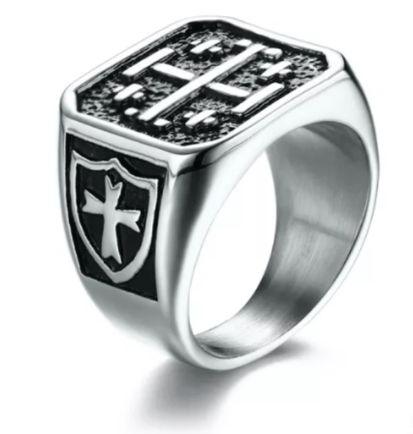 Cross of Jerusalem Mens Ring