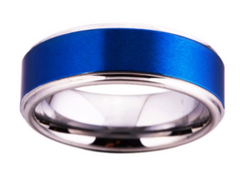 Blue Tungsten Ring for Men