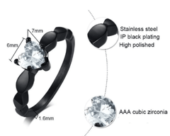 Black Wedding & Engagement Ring for Women