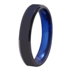 Blue Black Wedding Engagement Ring for Couple