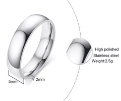 Classic Stainless Steel Personalized Wedding Ring