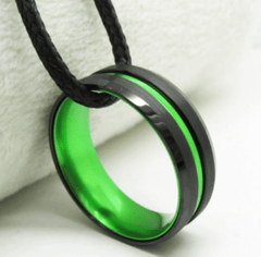 Black Green Engagement Ring for Men