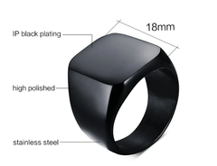 Black Signet Ring for Men