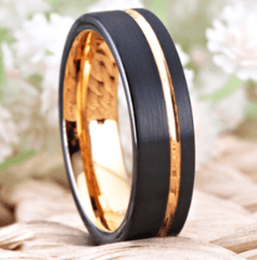 Black Gold Wedding Engagement Ring for Couple