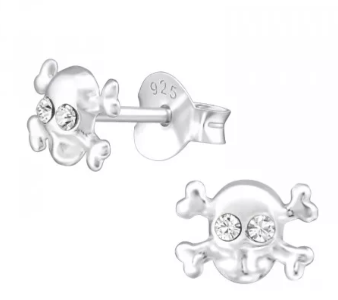Sterling Silver Kids Skull Stud earrings