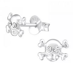 Sterling Silver Kids Skull Stud earrings
