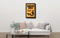 Chicks Rule Metal Tin Poster