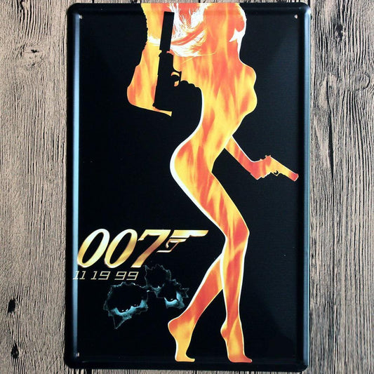 007 Sexy Girl Metal Tin Sign Poster