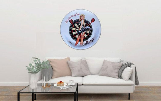 Easy In/Out Bullseye Round Embossed Metal Tin Sign Poster