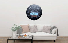 Americano Water Round Embossed Metal Tin Sign Poster