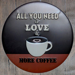 All You Need Is Love Round Embossed Metal Tin Sign Poster