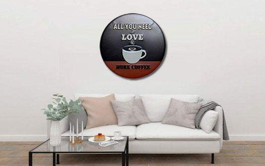 All You Need Is Love Round Embossed Metal Tin Sign Poster