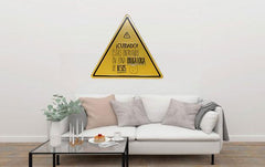 Cuidado Triangle Metal Tin Sign Poster