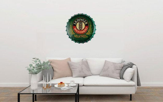 Erdinger Beer Cap Metal Tin Sign Poster