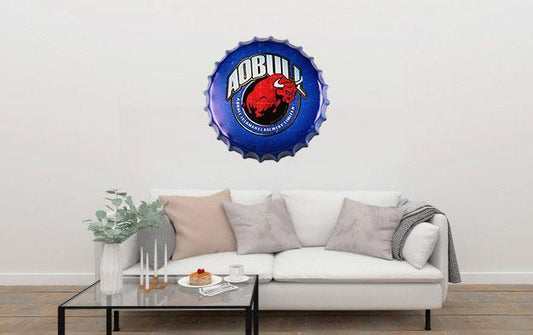 AO Bull Beer Cap Metal Tin Sign Poster