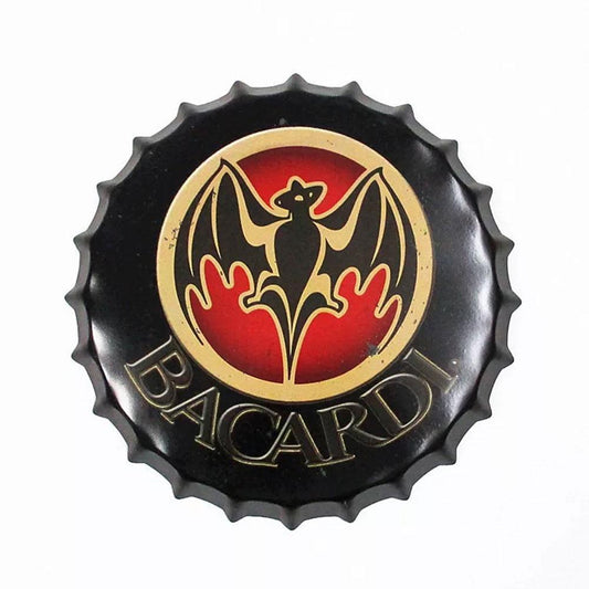 Bacardi Beer Cap Metal Tin Sign Poster
