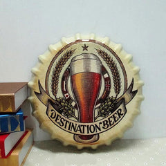 Destination Beer Cap Metal Tin Sign Poster