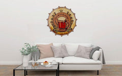 Always On Tap Ice Cold Beer Cap Metal Tin Sign Poster