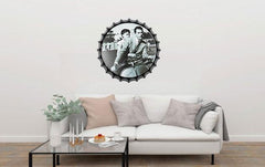 Couple On Scooter Beer Cap Metal Tin Sign Poster