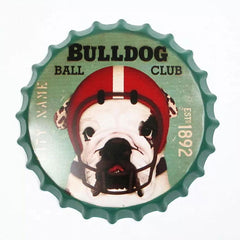 Bull Dog Beer Cap Metal Tin Sign Poster