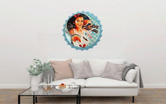 Coffee and Croissant  morning breakfast  Beer Cap Metal Tin Sign Poster