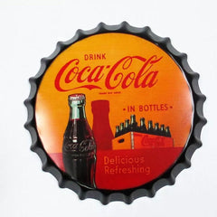 Drink Coca Cola In Bottles Beer Cap Metal Tin Sign Poster