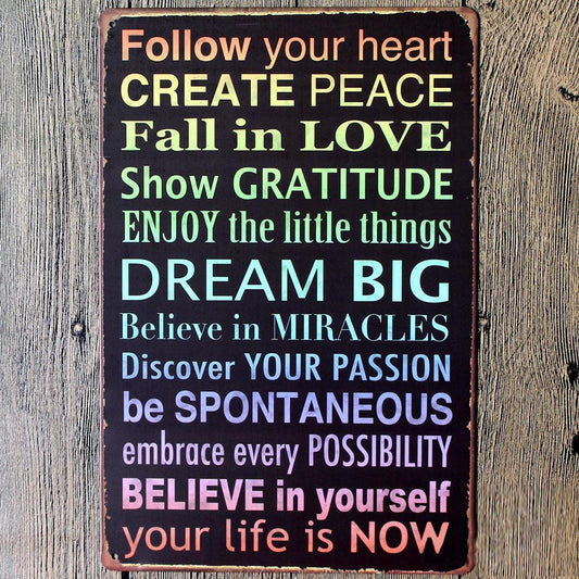 Believe in Yourself Quote- Metal Tin Poster