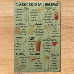 Cocktail Recipes Metal  Poster